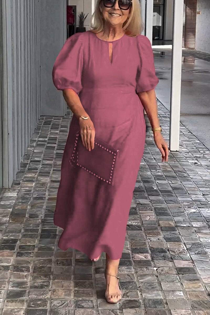 Sienna™ - Plain cotton and linen dress